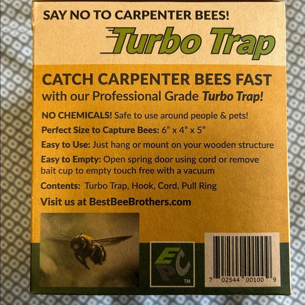 Carpenter Bee Turbo Trap Best Bee Brothers - NO Chemicals - 3 Pack NEW! - Picture 5 of 6